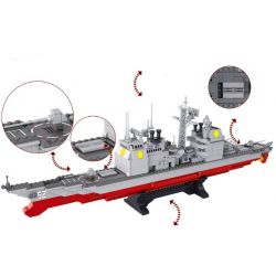 SLUBAN M38-B0389 B0389 0389 M38B0389 38-B0389 non  TÀU CHIẾN tỷ lệ 1:350 bộ đồ chơi xếp lắp ráp ghép mô hình Military Army CRUISER Quân Sự Bộ Đội 883 khối