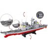 SLUBAN M38-B0389 B0389 0389 M38B0389 38-B0389 non  TÀU CHIẾN tỷ lệ 1:350 bộ đồ chơi xếp lắp ráp ghép mô hình Military Army CRUISER Quân Sự Bộ Đội 883 khối