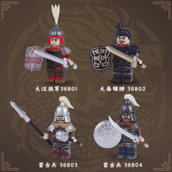 Decool BrickCool 36801 Decool BrickCool 36802 Decool BrickCool 36803 Decool BrickCool 36804 Decool BrickCool 36805 Xếp hình lắp ráp ghép mô hình Anh hùng Trung Hoa: Binh lính 5 loại: Quân sắt Hán, quân Đại Tần, Búa Mông Cổ, Kiếm Mông Cổ, Chiến binh đất nung và ngựa