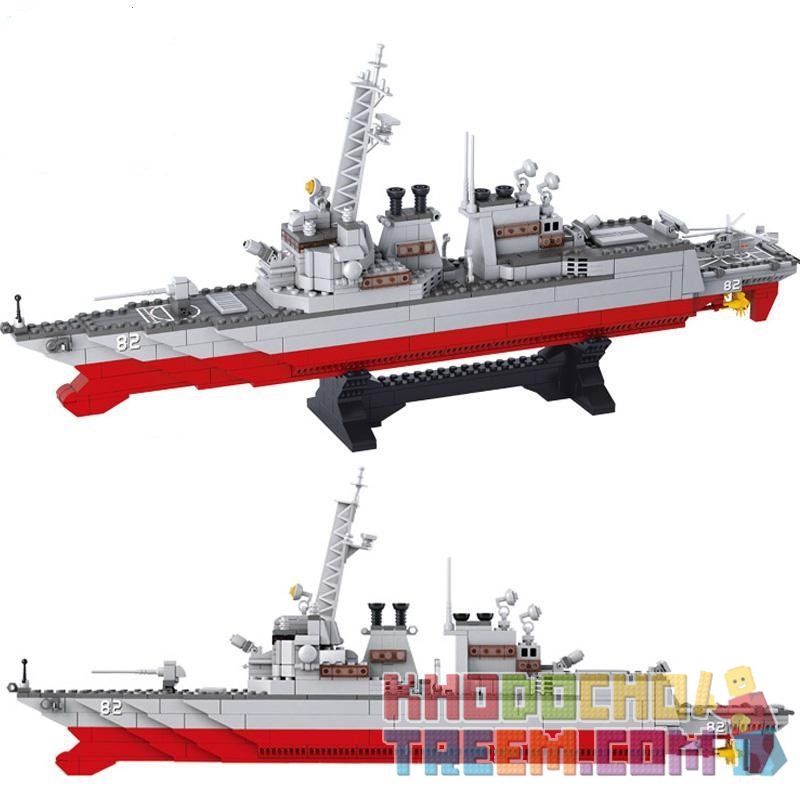 SLUBAN M38-B0390 B0390 0390 M38B0390 38-B0390 non  TÀU KHU TRỤC tỷ lệ 1:350 bộ đồ chơi xếp lắp ráp ghép mô hình Military Army DESTROYER Quân Sự Bộ Đội 615 khối