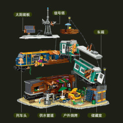 JIESTAR 59167 Train Park Xếp hình lắp ráp ghép mô hình công viên giải trí xe lửa