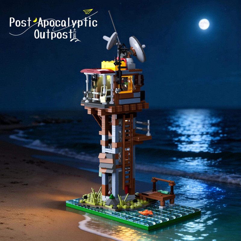 Xbert 66203 Post Apocalyptic Outpost Xếp hình lắp ráp ghép mô hình Tiền đồn ngày tận thế Tháp canh cô đơn
