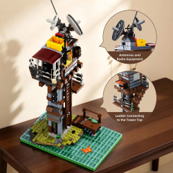 Xbert 66203 Post Apocalyptic Outpost Xếp hình lắp ráp ghép mô hình Tiền đồn ngày tận thế Tháp canh cô đơn