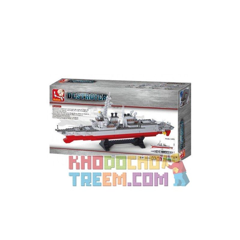 SLUBAN M38-B0390 B0390 0390 M38B0390 38-B0390 non  TÀU KHU TRỤC tỷ lệ 1:350 bộ đồ chơi xếp lắp ráp ghép mô hình Military Army DESTROYER Quân Sự Bộ Đội 615 khối
