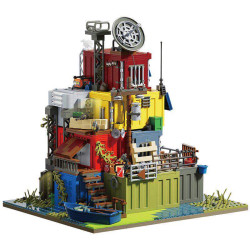 Rebrickable MOC-56760 Xbert 66202 Post Apocalyptic Survivors Base Xếp hình lắp ráp ghép mô hình căn cứ sống sót ngày tận thế