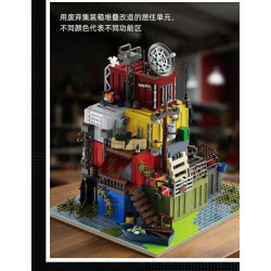 Rebrickable MOC-56760 Xbert 66202 Post Apocalyptic Survivors Base Xếp hình lắp ráp ghép mô hình căn cứ sống sót ngày tận thế
