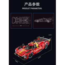 Lingrui Model Jimu Liangpin HS004 DJ Rambo：Ferrari 499P Le Mans Hypercar Xếp hình lắp ráp ghép mô hình Xe đua Hypercar Ferrari 499P Le Mans
