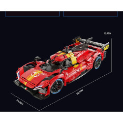 Lingrui Model Jimu Liangpin HS004 DJ Rambo：Ferrari 499P Le Mans Hypercar Xếp hình lắp ráp ghép mô hình Xe đua Hypercar Ferrari 499P Le Mans