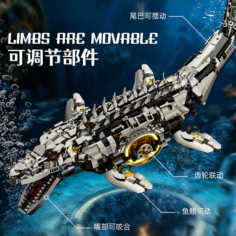 Beautiful and 13100 Xếp hình lắp ráp ghép mô hình Mosasaurus cơ khí