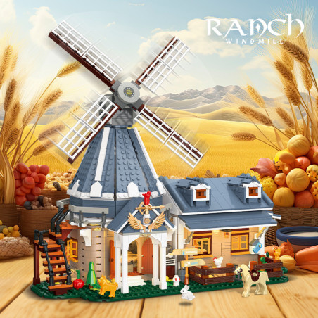 JIESTAR 59166 Windmill Xếp hình lắp ráp ghép mô hình Trang trại cối xay gió