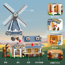 JIESTAR 59166 Windmill Xếp hình lắp ráp ghép mô hình Trang trại cối xay gió