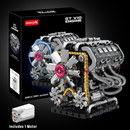GISEGA G8912 GT V10 Engine Xếp hình lắp ráp ghép mô hình Động cơ V10