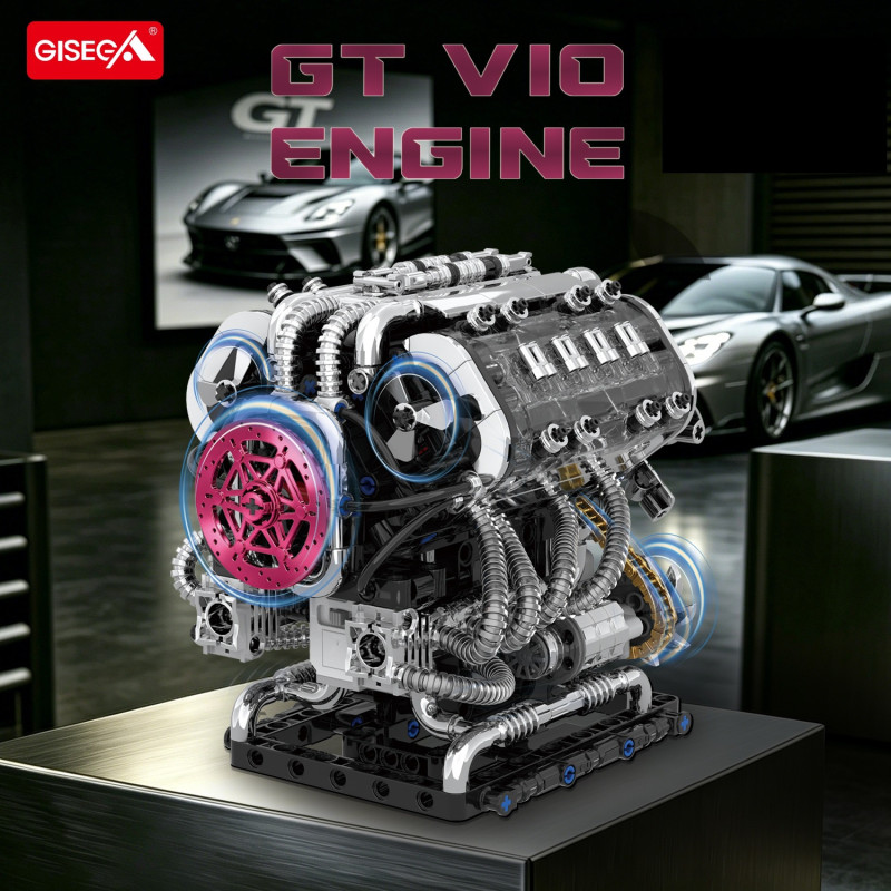 GISEGA G8912 GT V10 Engine Xếp hình lắp ráp ghép mô hình Động cơ V10