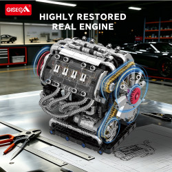 GISEGA G8912 GT V10 Engine Xếp hình lắp ráp ghép mô hình Động cơ V10