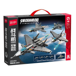 SEMBO 201410 Xếp hình lắp ráp ghép mô hình Bộ máy bay chiến đấu tàng hình J-20