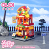 GUDI 51018 Fantasy Town Xếp hình lắp ráp ghép mô hình Thị trấn ẩm thực 4 loại: Cửa hàng kem Sweet Star, Cửa hàng Lẩu Xiangju, Cửa hàng Sushi Duoxi, Cửa hàng Pizza Zhishi