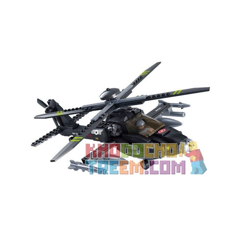 SLUBAN M38-B0509 B0509 0509 M38B0509 38-B0509 non  TRỰC THĂNG TẤN CÔNG bộ đồ chơi xếp lắp ráp ghép mô hình Military Army Quân Sự Bộ Đội 439 khối