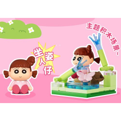 AREA-X AB0179 Xếp hình lắp ráp ghép mô hình Crayon Shin-chan: Đi chơi cùng nhau, phụ kiện cầm tay