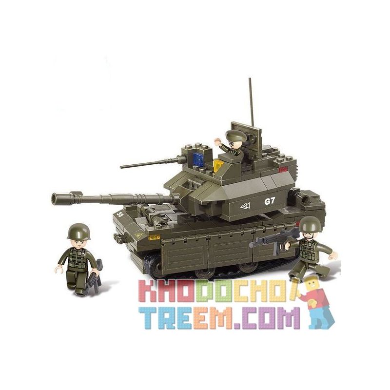 SLUBAN M38-B0287 B0287 0287 M38B0287 38-B0287 non Lego XE TĂNG M1A2 bộ đồ chơi xếp lắp ráp ghép mô hình Military Army Quân Sự Bộ Đội 219 khối