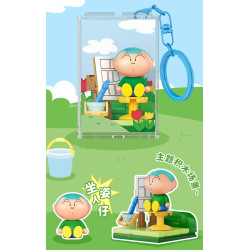 AREA-X AB0179 Xếp hình lắp ráp ghép mô hình Crayon Shin-chan: Đi chơi cùng nhau, phụ kiện cầm tay