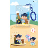 AREA-X AB0179 Xếp hình lắp ráp ghép mô hình Crayon Shin-chan: Đi chơi cùng nhau, phụ kiện cầm tay