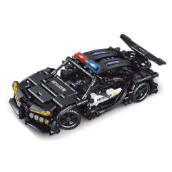 AchKo 70022 Xếp hình lắp ráp ghép mô hình Xe cảnh sát màu đen 1:16