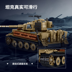 Sluban M38-B1533 Xếp hình lắp ráp ghép mô hình Tăng hạng nặng Tiger E-S 1:35