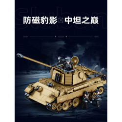 Sluban M38-B1535 Xếp hình lắp ráp ghép mô hình Xe tăng hạng trung Panther G-S