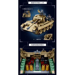 Sluban M38-B1535 Xếp hình lắp ráp ghép mô hình Xe tăng hạng trung Panther G-S