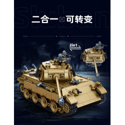 Sluban M38-B1535 Xếp hình lắp ráp ghép mô hình Xe tăng hạng trung Panther G-S