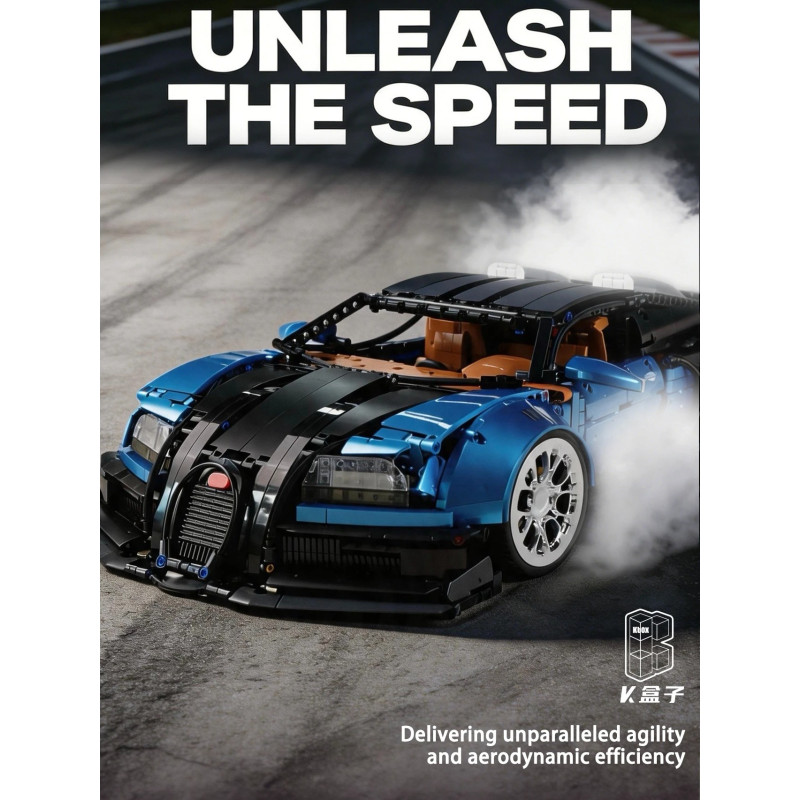 Lingrui Model Jimu Liangpin 10553 Bugatti Veyron Xếp hình lắp ráp ghép mô hình Bugatti Veyron