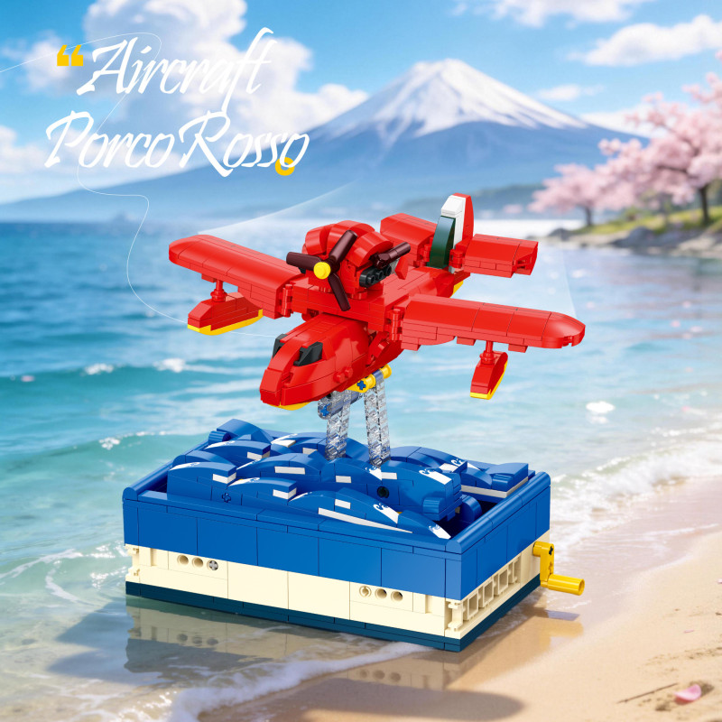 JIESTAR JJ9255 Aircraft Porco Rosso Xếp hình lắp ráp ghép mô hình Porco Rosso
