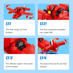 JIESTAR JJ9255 Aircraft Porco Rosso Xếp hình lắp ráp ghép mô hình Porco Rosso