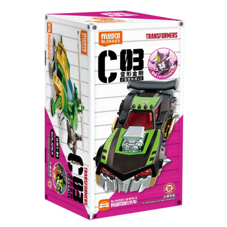 BLOKEES 75609 Xếp hình lắp ráp ghép mô hình Máy biến áp: Hộp mù ô tô C03 Thunder Racing 2 1:64