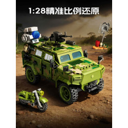 SEMBO 203276 Xếp hình lắp ráp ghép mô hình Một quốc gia hùng mạnh: Xe địa hình chiến thuật Dongfeng Warrior 1:28