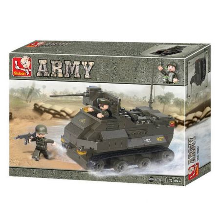 SLUBAN M38-B0281 B0281 0281 M38B0281 38-B0281 Xếp hình kiểu  MILITARY ARMY AAV7A1 Armoured Vehicle Xe Bọc Thép Chở Quân 179 khối