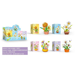 Fine bricks 26057 Spring Flower Bazaar Xếp hình lắp ráp ghép mô hình Chợ hoa xuân 4 phong cách