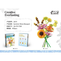 Fine bricks 26111 Summer Wave Bouquet Xếp hình lắp ráp ghép mô hình bó hoa mùa hè