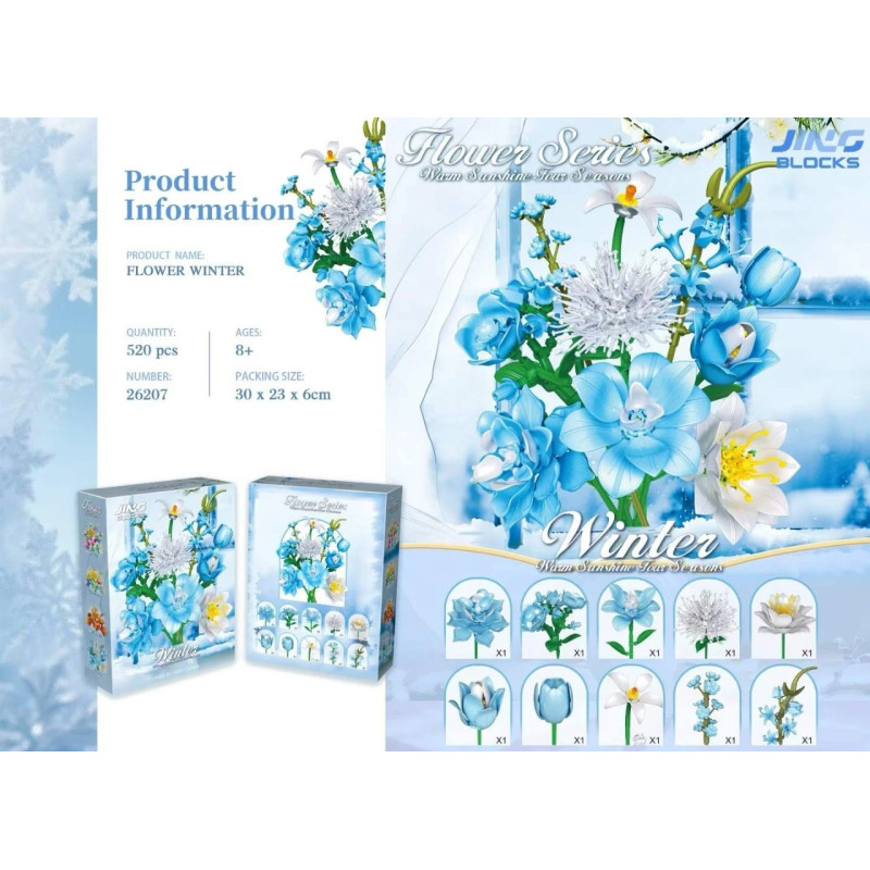 Fine bricks 26207 Flower Winter Xếp hình lắp ráp ghép mô hình hoa mùa đông