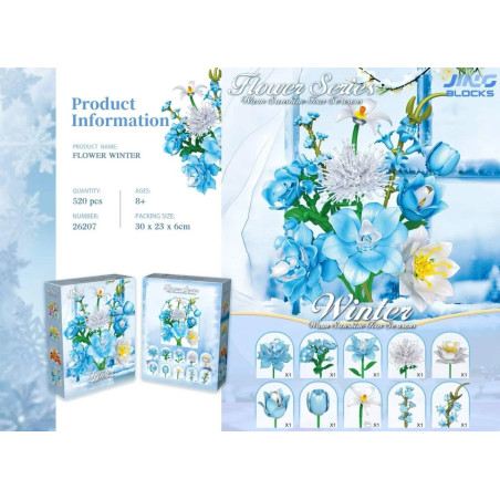 Fine bricks 26207 Flower Winter Xếp hình lắp ráp ghép mô hình hoa mùa đông