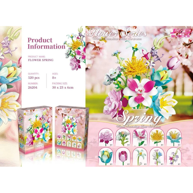 Fine bricks 26204 Flower Spring Xếp hình lắp ráp ghép mô hình hoa mùa xuân