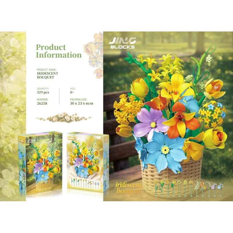 Fine bricks 26258 Iridescent Bouquet Xếp hình lắp ráp ghép mô hình bó hoa iris