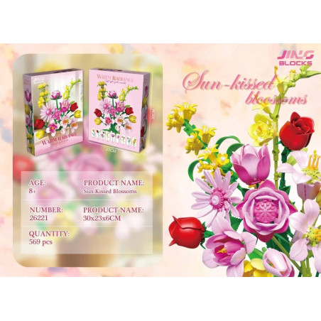 Fine bricks 26221 Sun Kissed Blossoms Xếp hình lắp ráp ghép mô hình Nụ hôn nắng