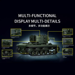 Le Yi 66099 KV-2 Heavy Tank Xếp hình lắp ráp ghép mô hình xe tăng hạng nặng KV-2