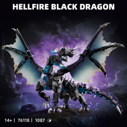 Le Yi 76118 Hellfire Black Dragon Xếp hình lắp ráp ghép mô hình Thợ săn quái vật: Rồng đen rực rỡ Rồng đen lửa địa ngục