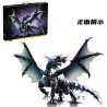 Le Yi 76118 Hellfire Black Dragon Xếp hình lắp ráp ghép mô hình Thợ săn quái vật: Rồng đen rực rỡ Rồng đen lửa địa ngục