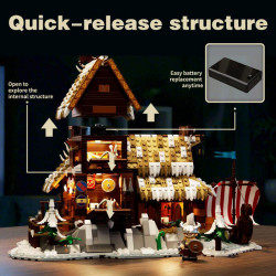 iambrick 30801 Icchorn Longhouse Xếp hình lắp ráp ghép mô hình Lục địa Kylian: Nhà dài Ice Point