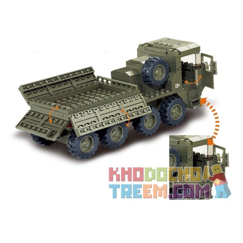 SLUBAN M38-B0307 B0307 0307 M38B0307 38-B0307 non  XE TẢI JEEP MÁY CHỞ QUÂN bộ đồ chơi xếp lắp ráp ghép mô hình Military Army SERVICE TROOPS Quân Sự Bộ Đội 455 khối