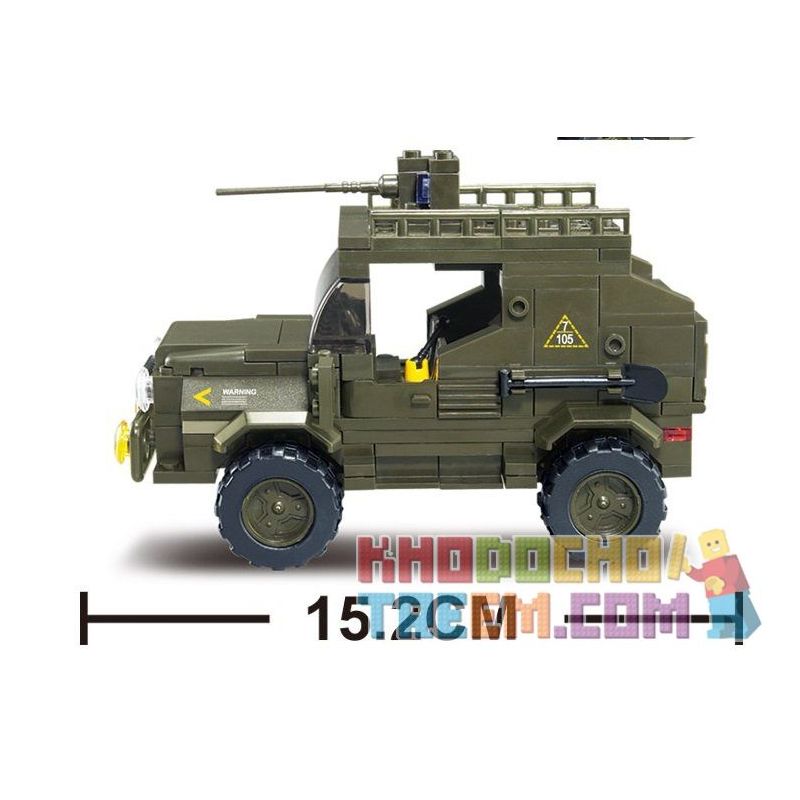 SLUBAN M38-B0307 B0307 0307 M38B0307 38-B0307 non  XE TẢI JEEP MÁY CHỞ QUÂN bộ đồ chơi xếp lắp ráp ghép mô hình Military Army SERVICE TROOPS Quân Sự Bộ Đội 455 khối