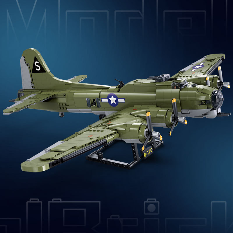 Sluban M38-B1367 Xếp hình lắp ráp ghép mô hình Máy bay ném bom pháo đài bay B-17GS 1:44